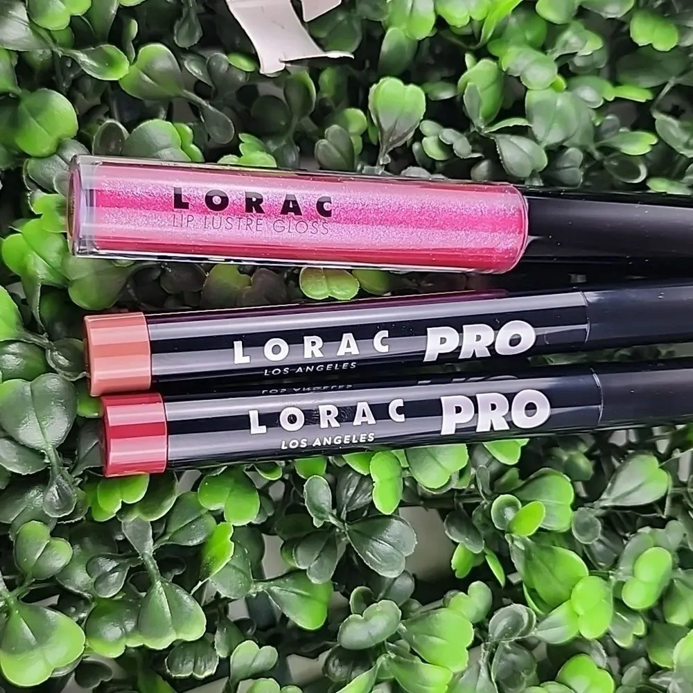 LORAC new lip gloss pro products satin finish bundle lot 3 piece full size pinks